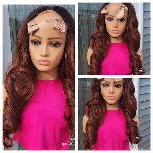 Elegant Brown Wavy Hair Wig